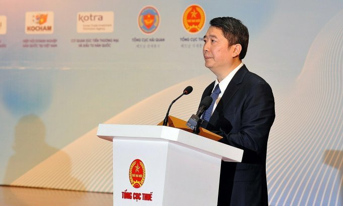 Cao anh tuan, deputy minister of finance, at the conference on february 29, 2024. Photo by the general department of taxation